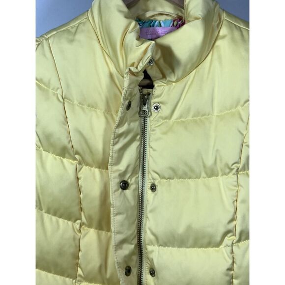 LILLY PULITZER Women's Lauren Quilted Puffer Vest Starfruit Yellow Size Medium - Picture 7 of 11